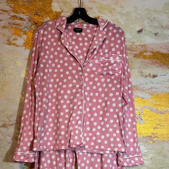 Kate Spade Pink and White Medium Pajama Set - Picture 1 of 6